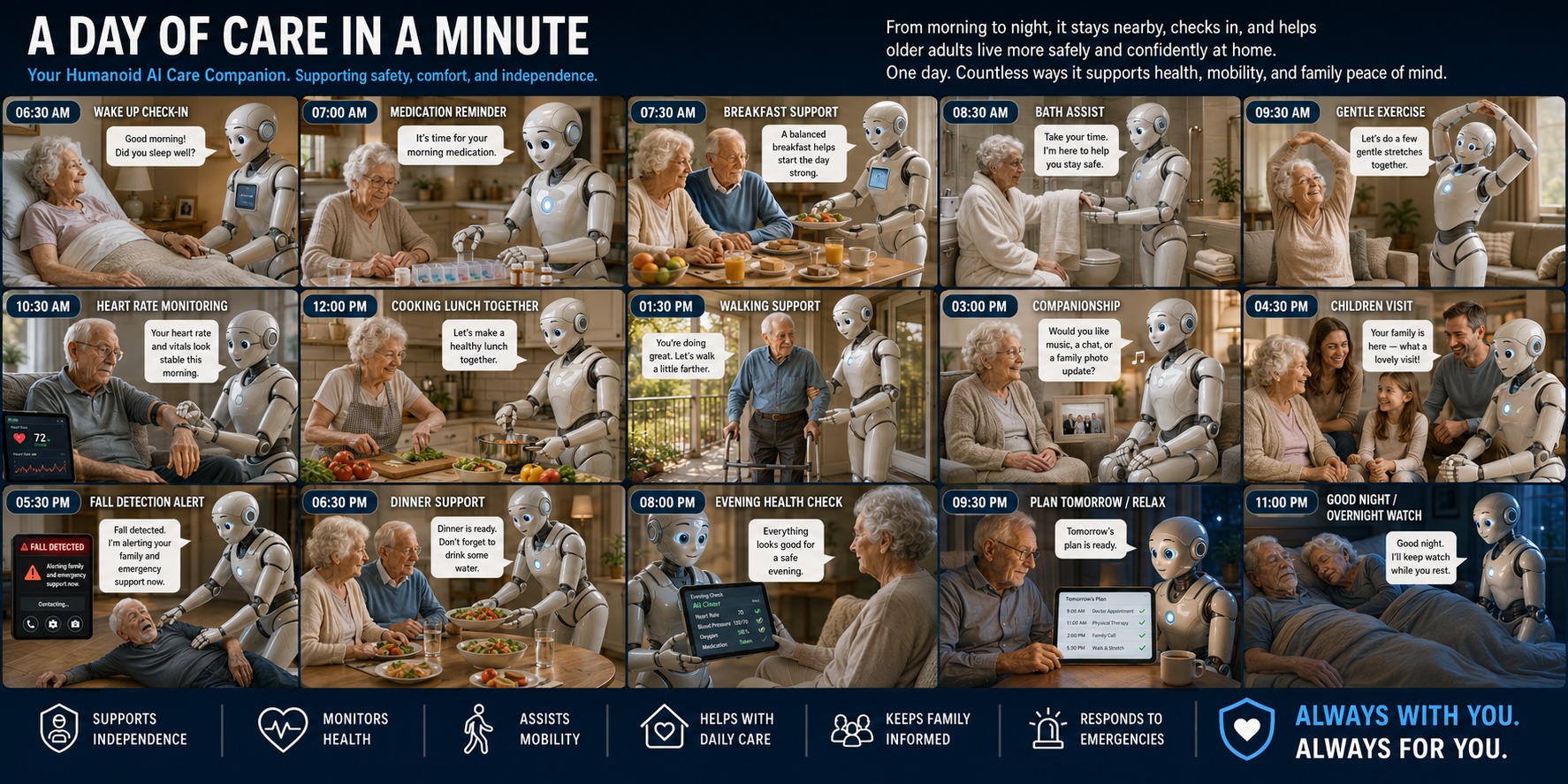 A day of care in a minute